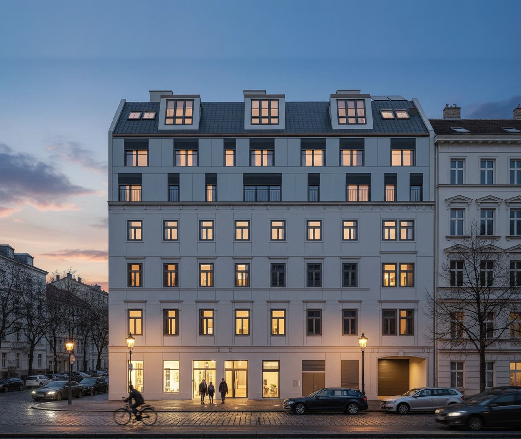 Löwengasse im Abendlicht