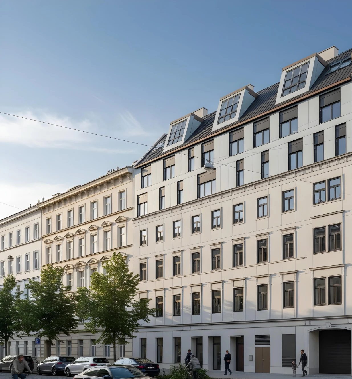 Ansicht von der Straßenecke